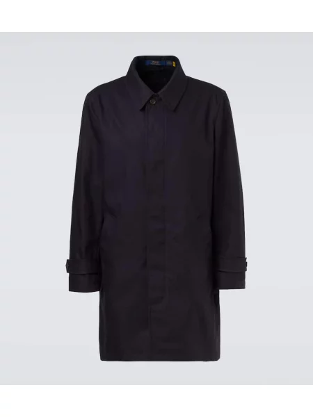 Palton Polo Ralph Lauren din țesătură twill albastru