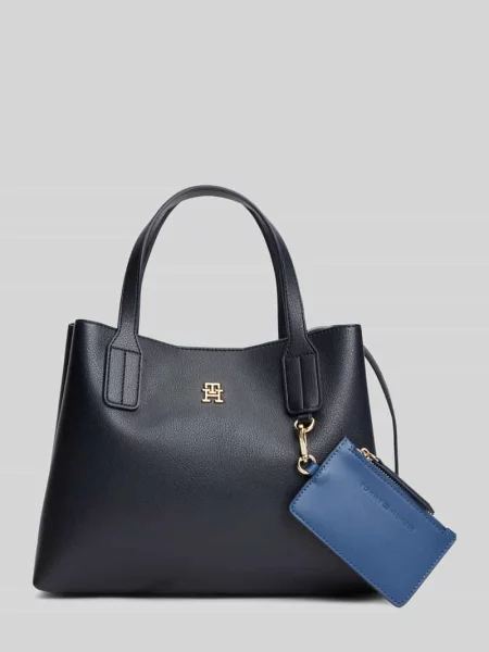 Torebka z rączką z zawieszką na drobiazgi Tommy Hilfiger granatowa