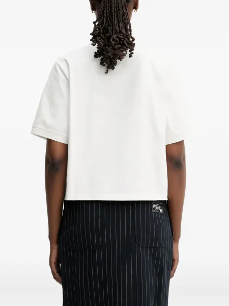 Polo Kenzo cu broderie cu dungi de tigru alb