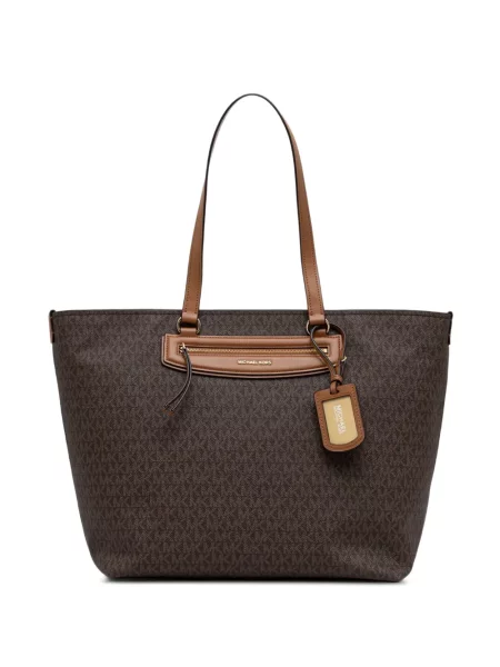 Geantă shopper Michael Michael Kors cu autograf maro