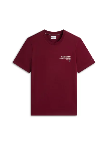 TOMMY HILFIGER Tricou NY bleumarin / roșu bordeaux alb