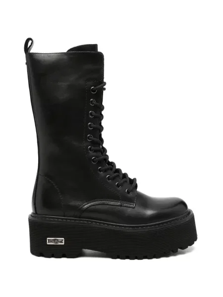 Botine Cult cu șireturi cu platformă din dantelă negru