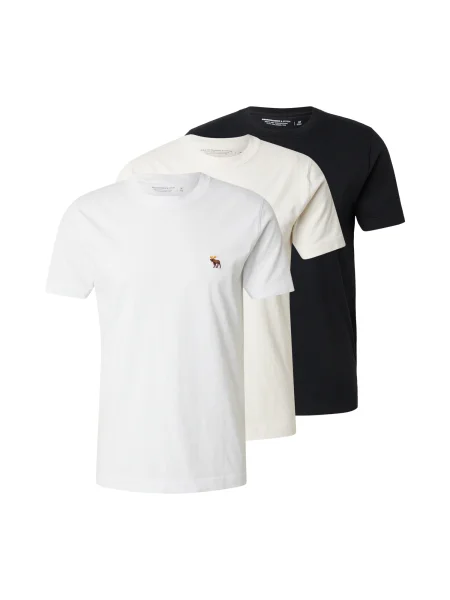 Abercrombie & Fitch Majica kremna / črna bela