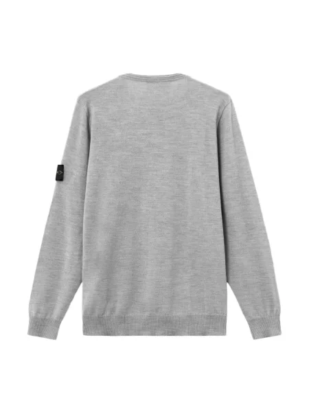 Sweter Stone Island wełniany z kamieniami szary
