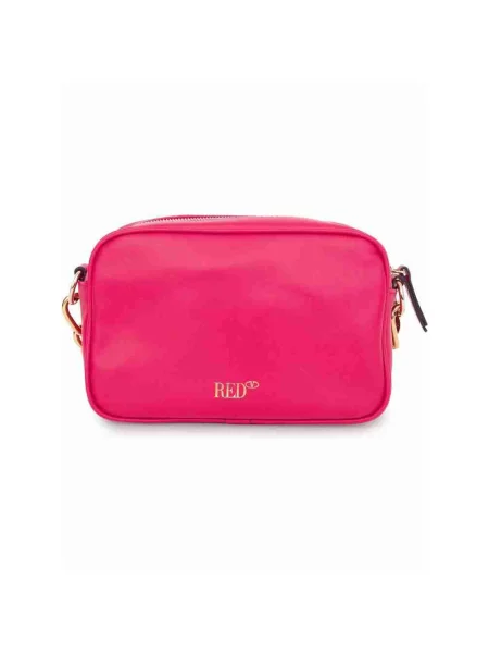 Lniana torebka Red Valentino biznesowa czerwona