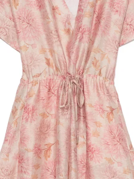 Rochie midi Seventy cu model floral roz