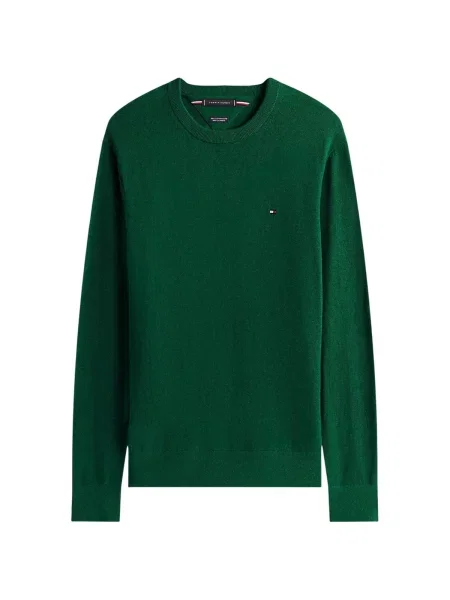 Pulover Tommy Hilfiger din cașmir verde