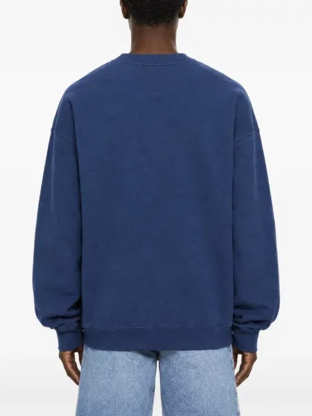 Pulover Off-white cu imagine cu decolteu rotund alb