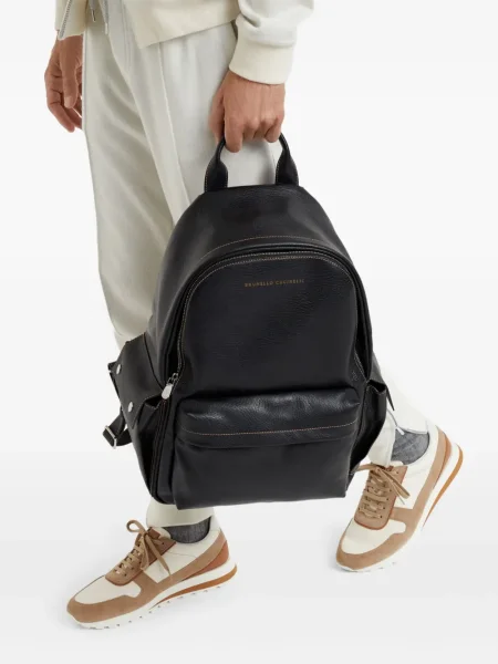 Rucsac Brunello Cucinelli din piele negru