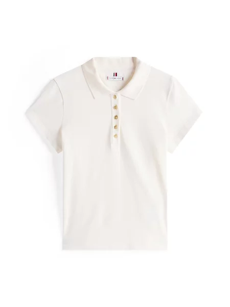 Tommy Hilfiger Polo majica Gold Button Écru Slim Fit zlata