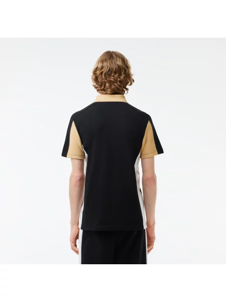 Lacoste Koszulka Polo Z Blokadą Koloru Regular Fit czarna