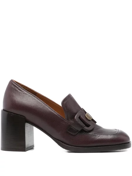 Papuci tip mules Chie Mihara din piele roșu