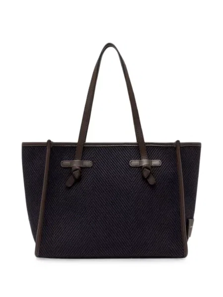 Geantă shopper Gianni Chiarini cu model herringbone albastru