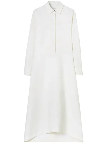 Rochie maxi Jil Sander lungă de costum alb