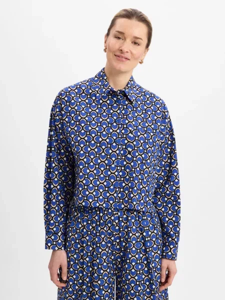 Weekend Max Mara bluzka koszulowa Ragtime Kobiety wzorzysty 34 niebieski