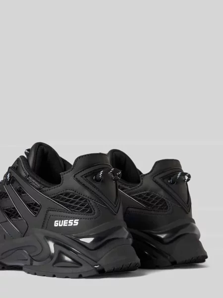 Sneakersy Guess z logo skórzane czarne
