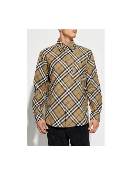 Koszula Burberry w kratę z długim rękawem