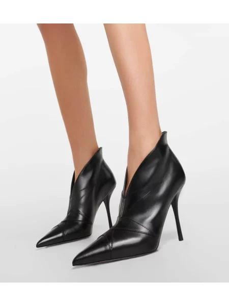 Cizme scurte Alaïa din piele negru