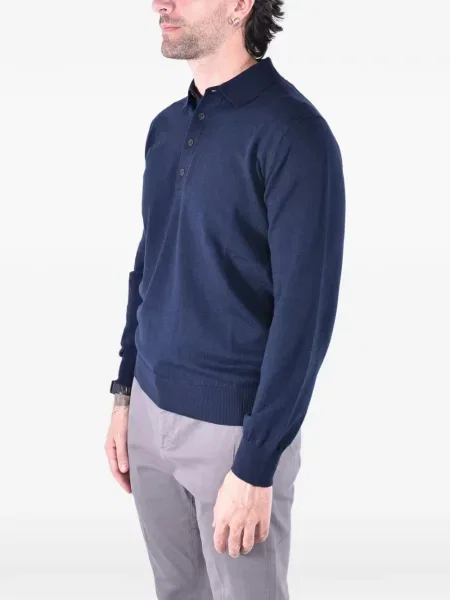 Lung tricou polo Kangra albastru