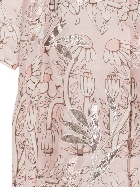 Palton Biyan cu model floral cu imagine roz