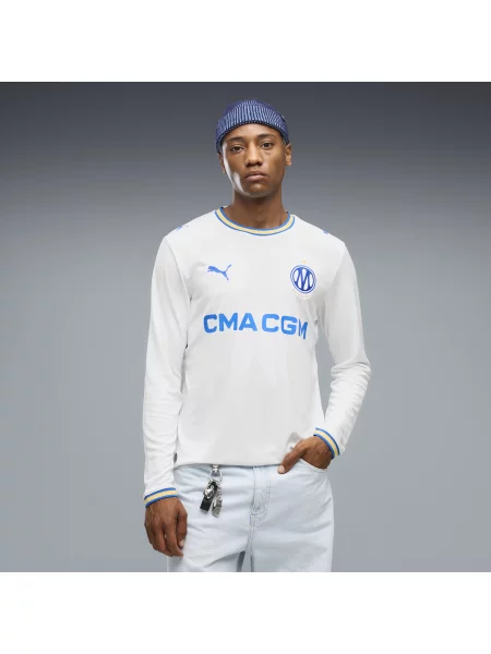 PUMA domowa koszulka z długim rękawem Olympique de Marseille Odzież S biały