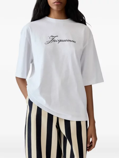 Tricou Jacquemus cu imagine alb