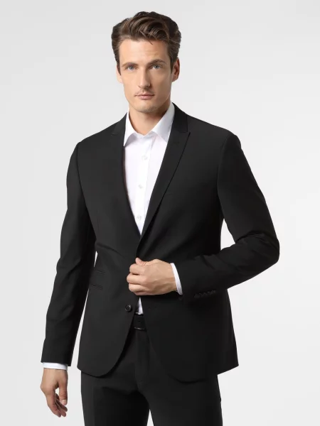 Drykorn marynarka od garnituru modułowego Mężczyźni Slim Fit 52 czarny