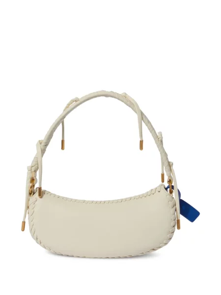 Kožená kožená taška Off-white bílá
