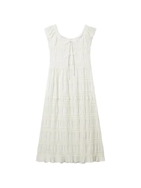 Rochie midi Tout A Coup cu funde alb