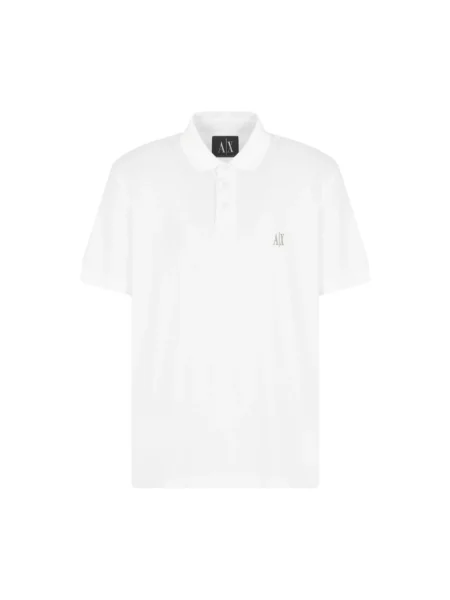 Koszulka polo z wyhaftowanym logo Armani Exchange biała