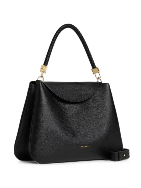 Geantă shopper Coccinelle țesută negru