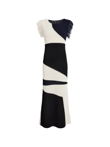 Rochie midi Proenza Schouler cu franjuri negru