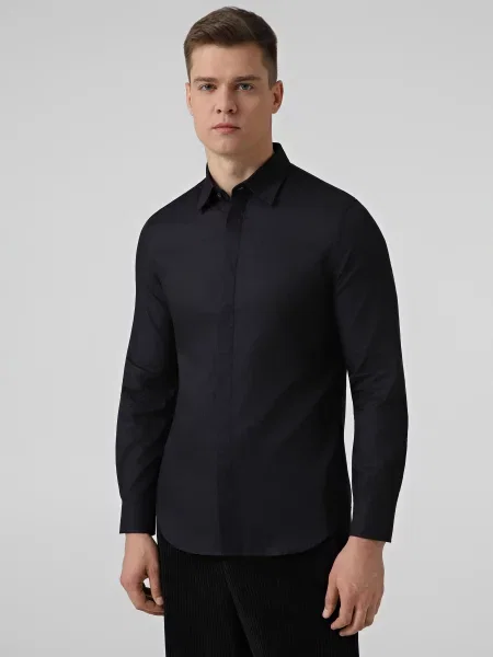 Сорочка класична Emporio Armani темно-синій синя