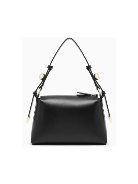 Lniana torebka Armani Exchange czarna