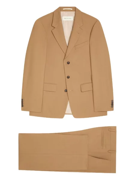 Costum Dries Van Noten de lână de costum maro