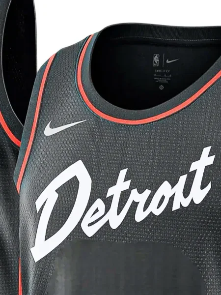 Prugasta vesta Nike s okruglim izrezom od flisa crvena