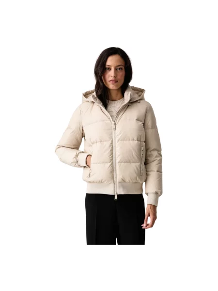 Krótka kurtka puchowa Armani Exchange beżowa