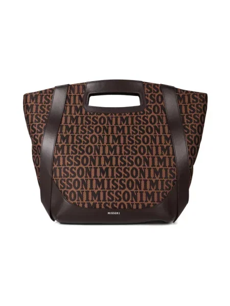 Shopperka Missoni z logo brązowa