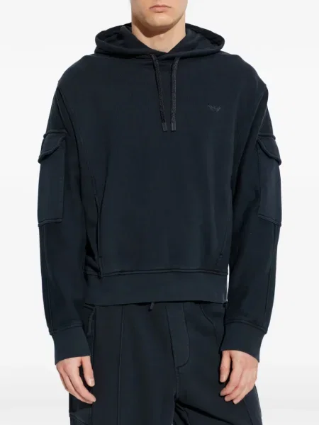 Hanorac cu glugă Emporio Armani albastru