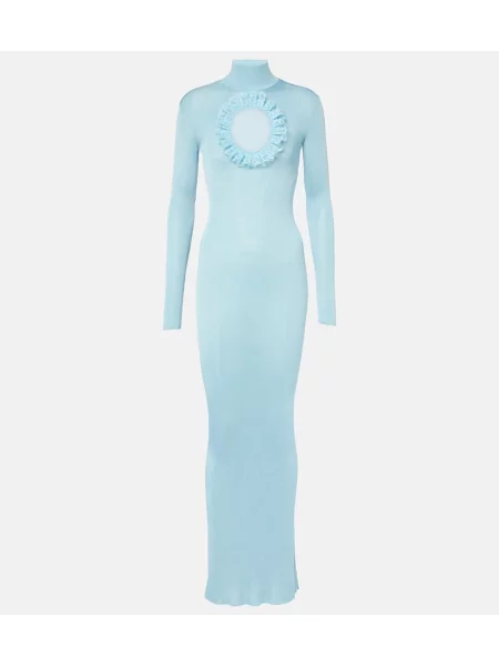Rochie maxi Self-portrait tricotate de costum albastru
