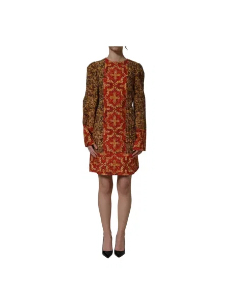 Sukienka mini Dolce And Gabbana wełniana z długim rękawem