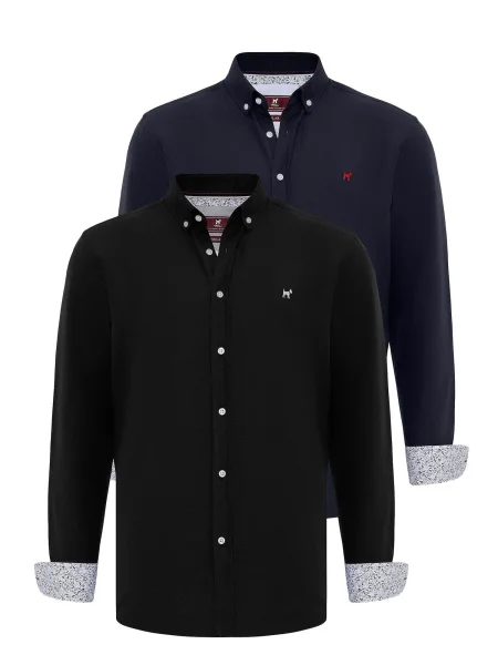 Williot Košulja Enrique mornarsko plava / crvena / crna bijela