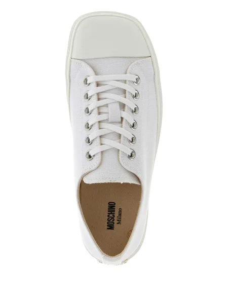 Sneakerși Moschino din canvas alb