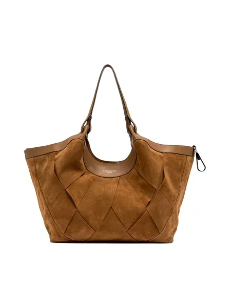 Duża torebka skórzana Gianni Chiarini skórzana brązowa