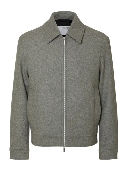SELECTED Geacă de primăvară-toamnă SLHPHILIP amestecat gri