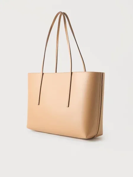 Geantă shopper Calvin Klein cu autograf bej
