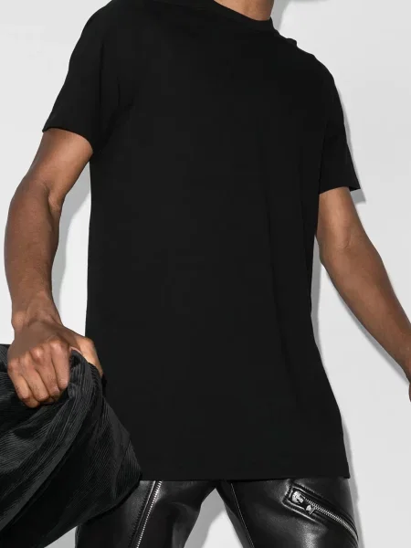 Marškinėliai Rick Owens apvaliu kaklu juoda