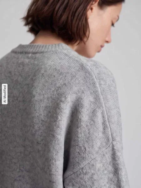 Sweter o kroju oversized z dodatkiem wełny model BOOM' Vero Moda szary