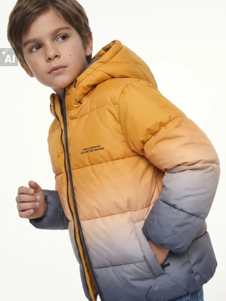 Sinsay Ombre puffer bunda s reflexními prvky vícebarevná