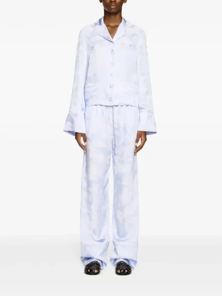Pantaloni Off-white din jacard alb